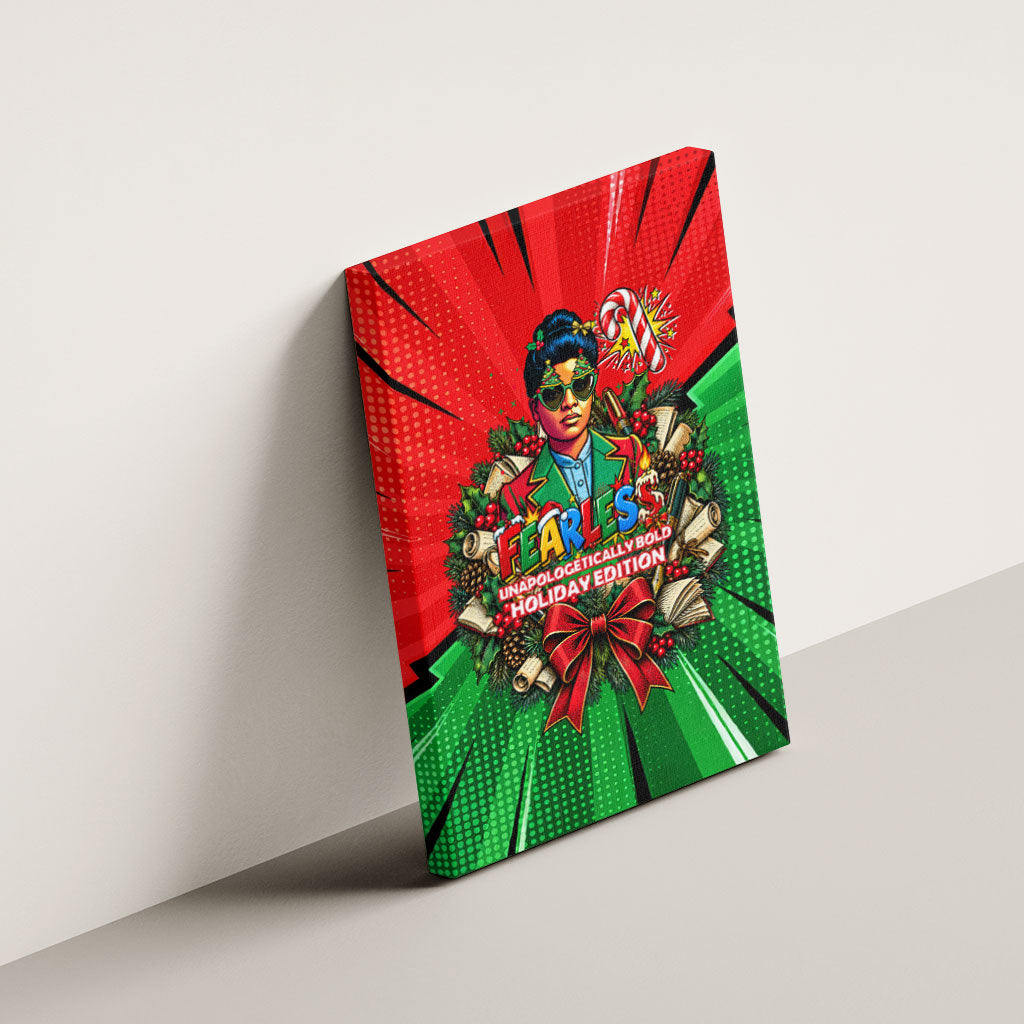 Ida B. Wells Fearless Canvas Wall Art Festive Pop Art Comic Christmas