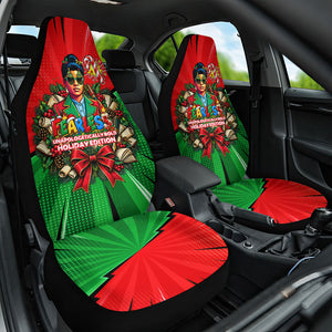 Ida B. Wells Fearless Car Seat Cover Festive Pop Art Comic Christmas