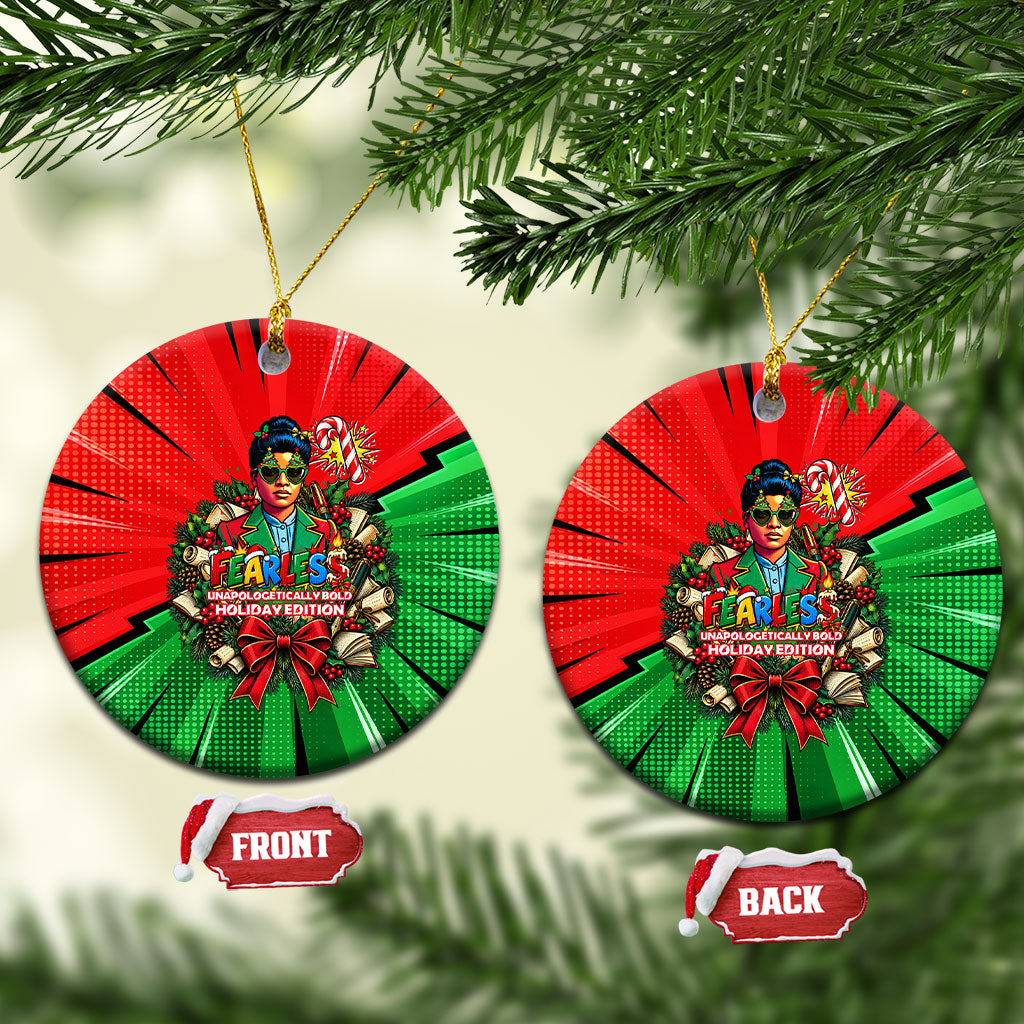 Ida B. Wells Fearless Ceramic Ornament Festive Pop Art Comic Christmas