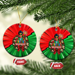 Ida B. Wells Fearless Ceramic Ornament Festive Pop Art Comic Christmas