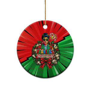 Ida B. Wells Fearless Ceramic Ornament Festive Pop Art Comic Christmas