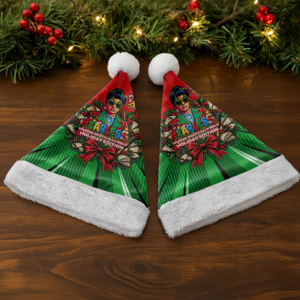Ida B. Wells Fearless Christmas Santa Hat Festive Pop Art Comic Christmas