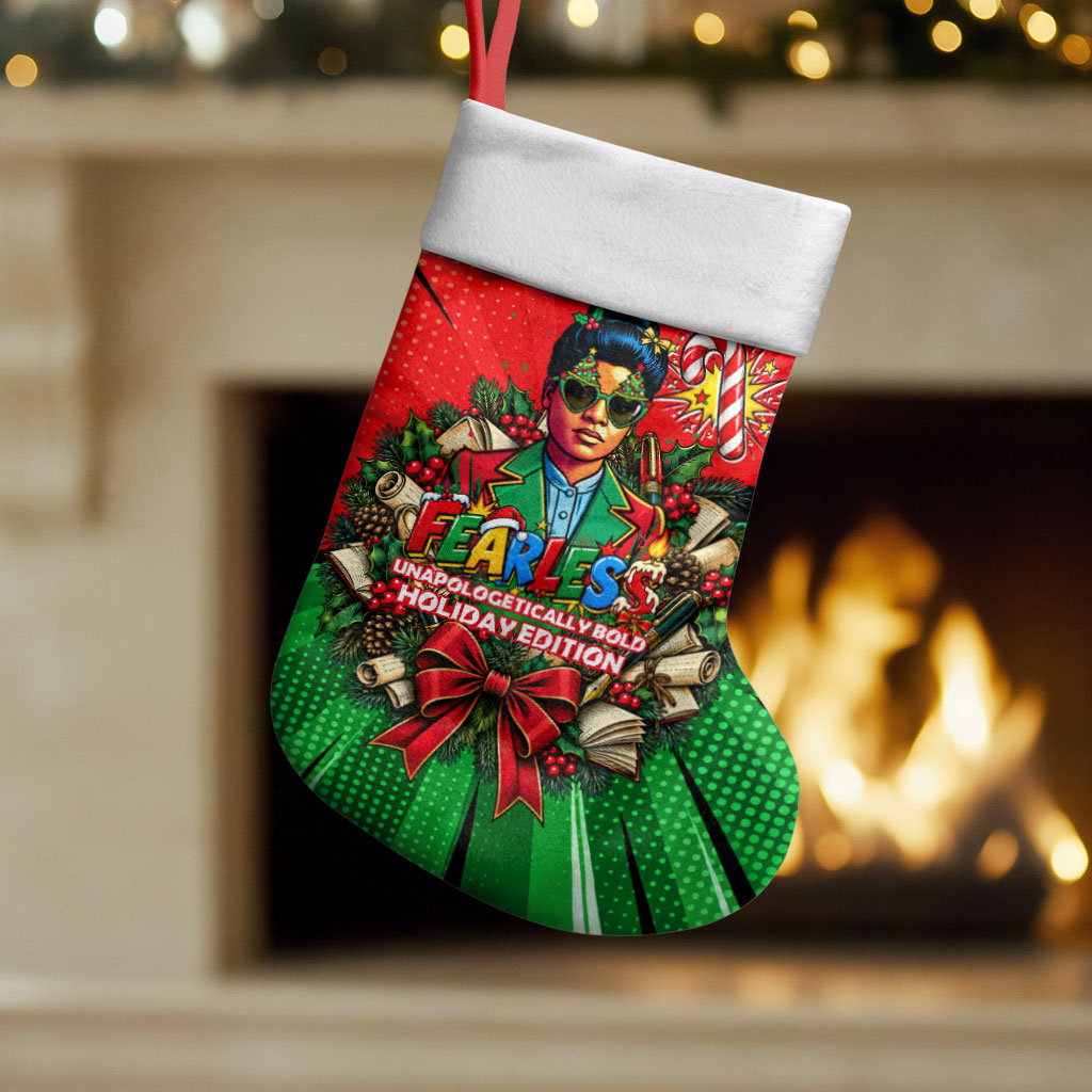 Ida B. Wells Fearless Christmas Stocking Festive Pop Art Comic Christmas