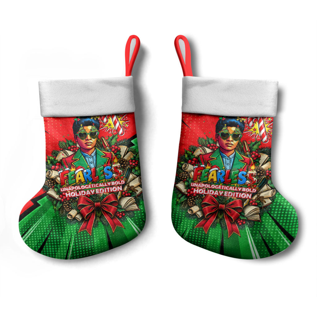 Ida B. Wells Fearless Christmas Stocking Festive Pop Art Comic Christmas
