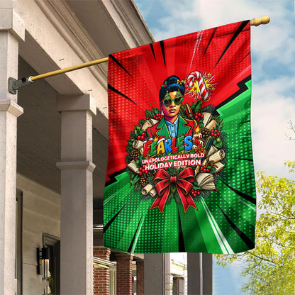Ida B. Wells Fearless Garden Flag Festive Pop Art Comic Christmas