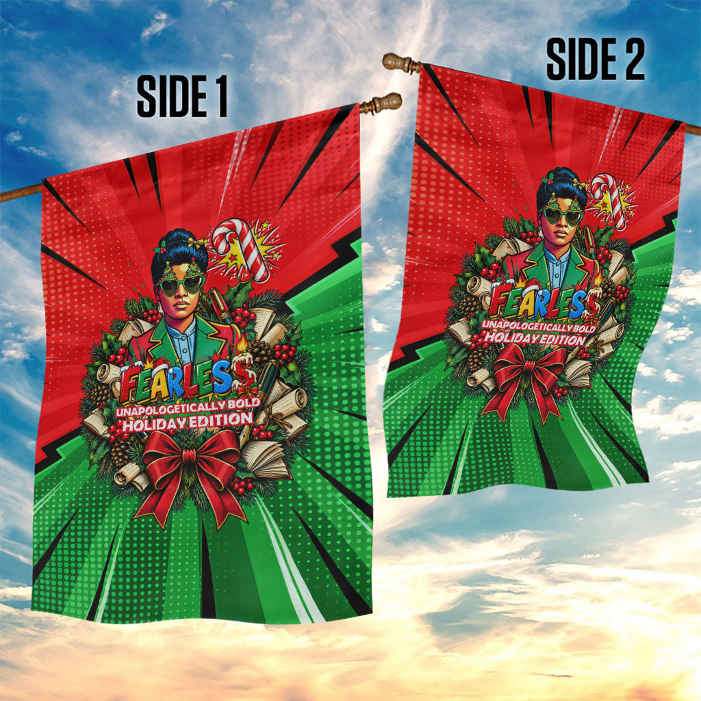 Ida B. Wells Fearless Garden Flag Festive Pop Art Comic Christmas