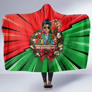Ida B. Wells Fearless Hooded Blanket Festive Pop Art Comic Christmas