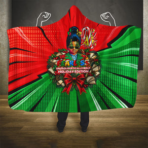 Ida B. Wells Fearless Hooded Blanket Festive Pop Art Comic Christmas