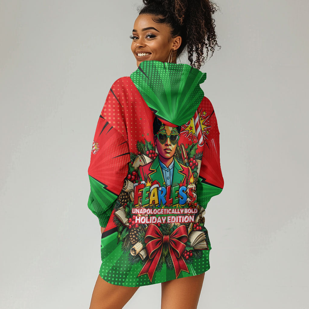 Ida B. Wells Fearless Hoodie Dress Festive Pop Art Comic Christmas