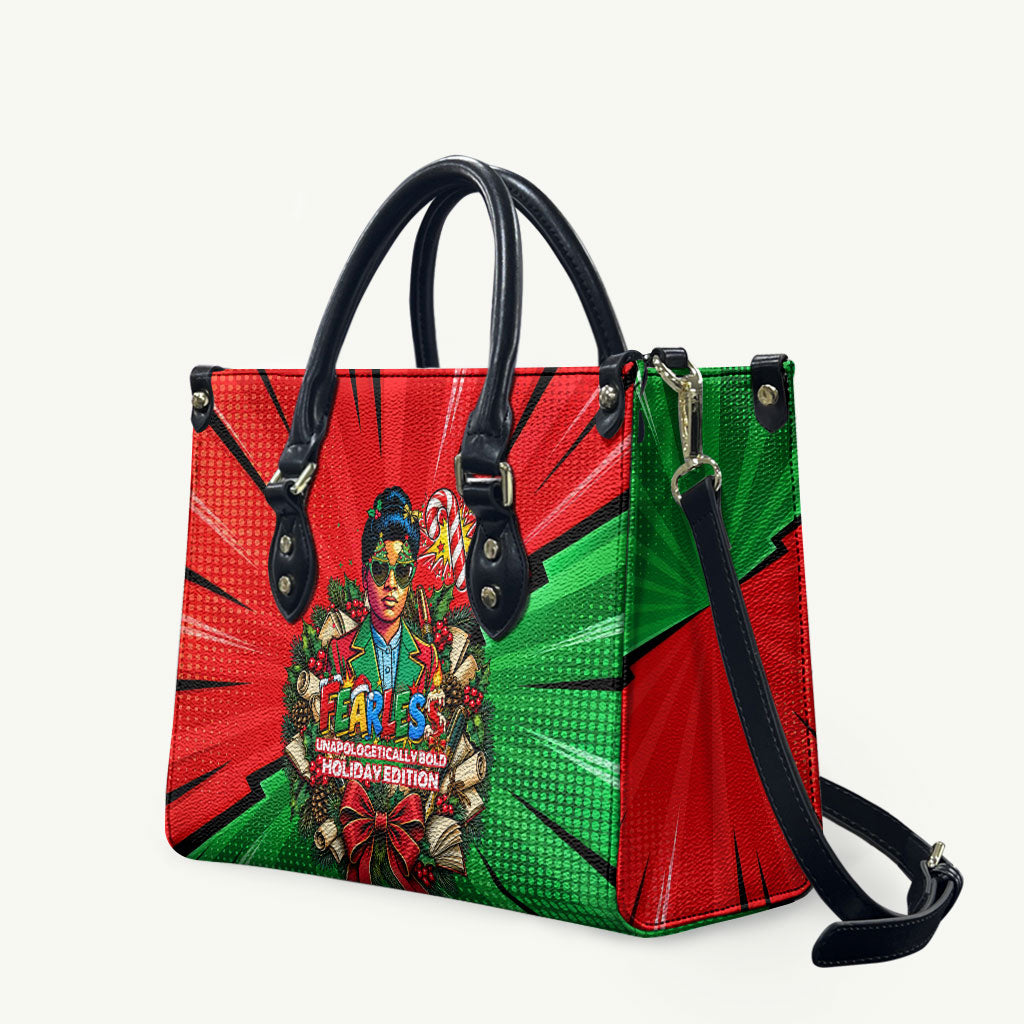 Ida B. Wells Fearless Leather Bag Festive Pop Art Comic Christmas