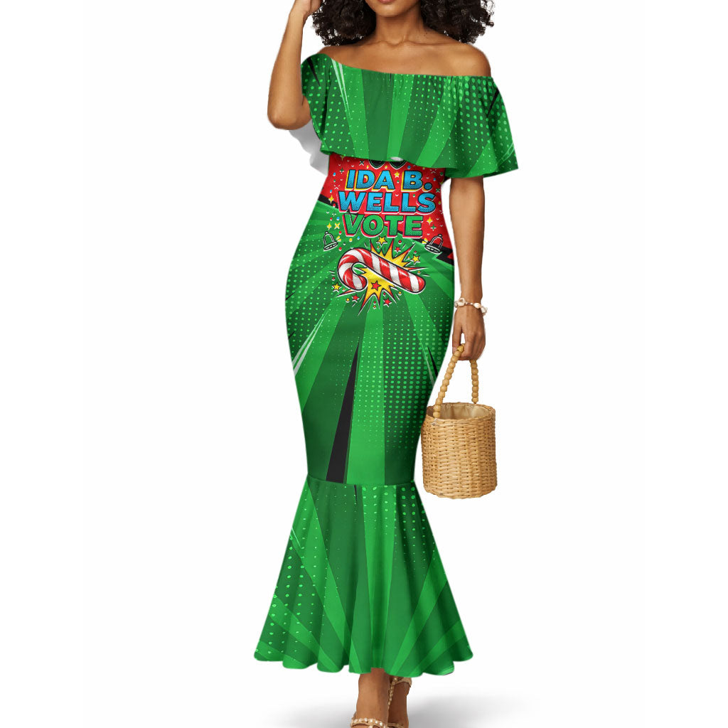 Ida B. Wells Fearless Mermaid Dress Festive Pop Art Comic Christmas
