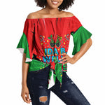Ida B. Wells Fearless Off Shoulder Wrap Waist Top Festive Pop Art Comic Christmas