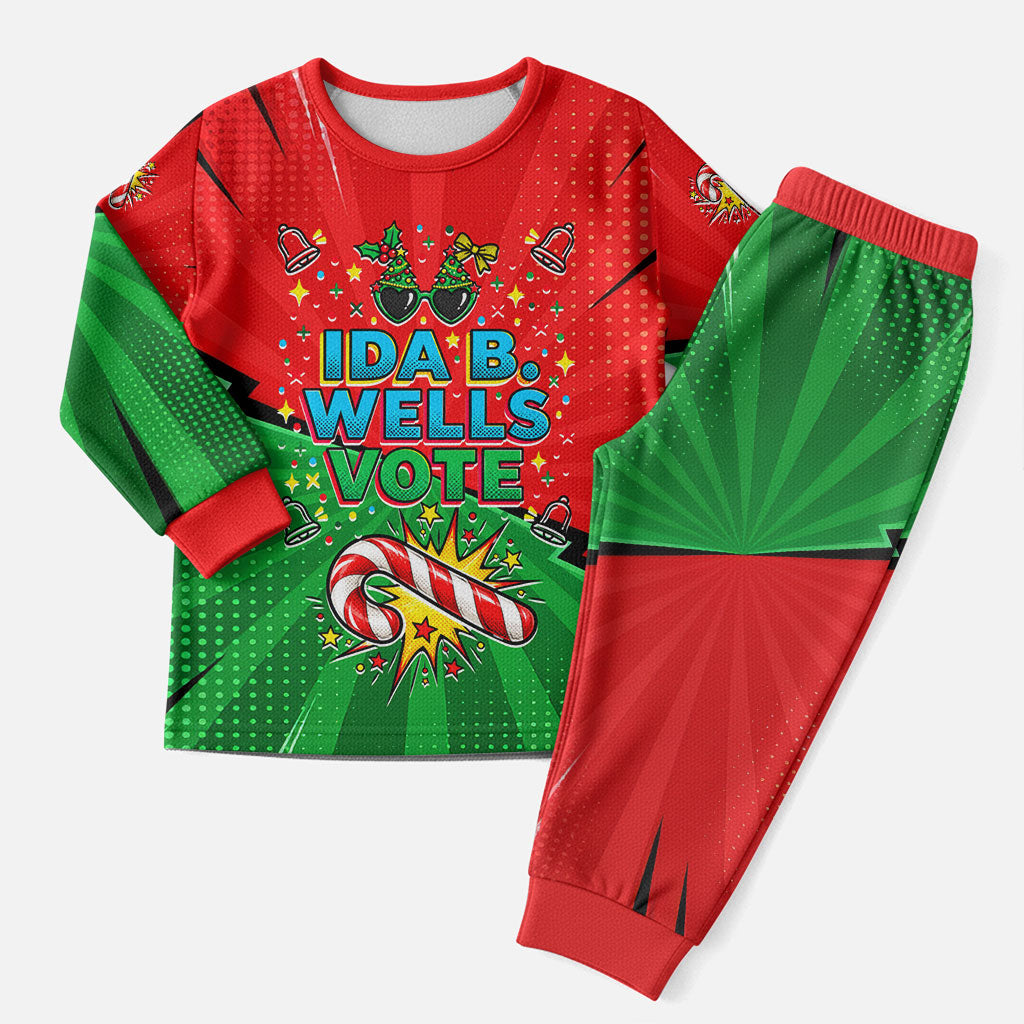 Ida B. Wells Fearless Christmas Pajama Set Festive Pop Art Comic Christmas