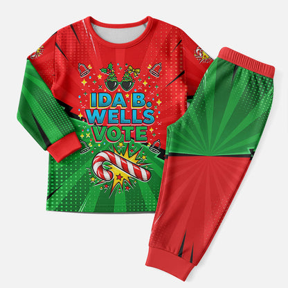 Ida B. Wells Fearless Christmas Pajama Set Festive Pop Art Comic Christmas