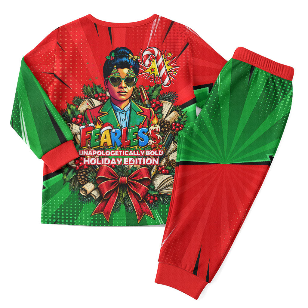 Ida B. Wells Fearless Christmas Pajama Set Festive Pop Art Comic Christmas