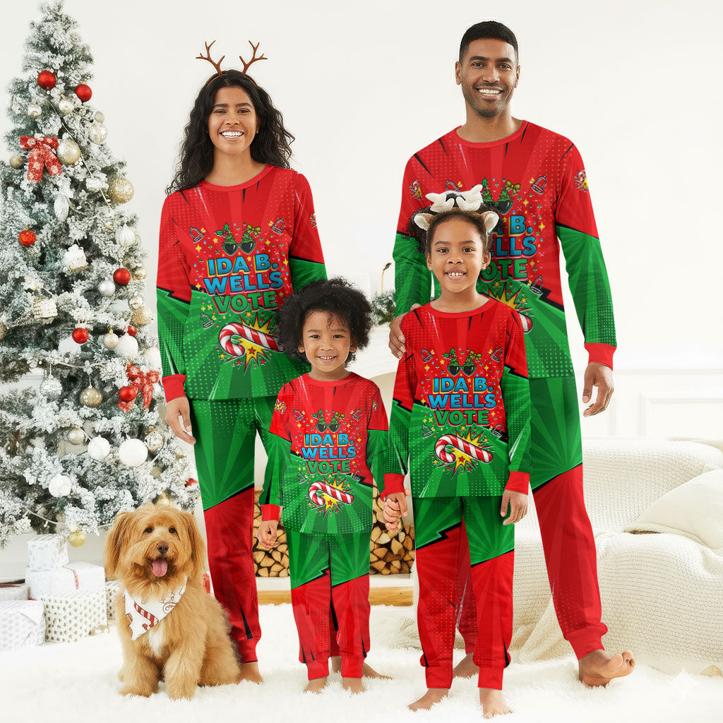 Ida B. Wells Fearless Christmas Pajama Set Festive Pop Art Comic Christmas