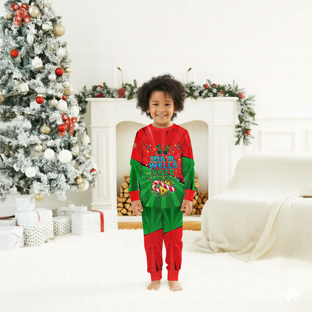 Ida B. Wells Fearless Christmas Pajama Set Festive Pop Art Comic Christmas