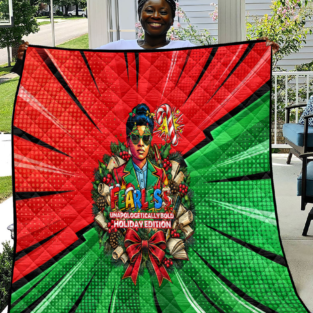 Ida B. Wells Fearless Quilt Festive Pop Art Comic Christmas