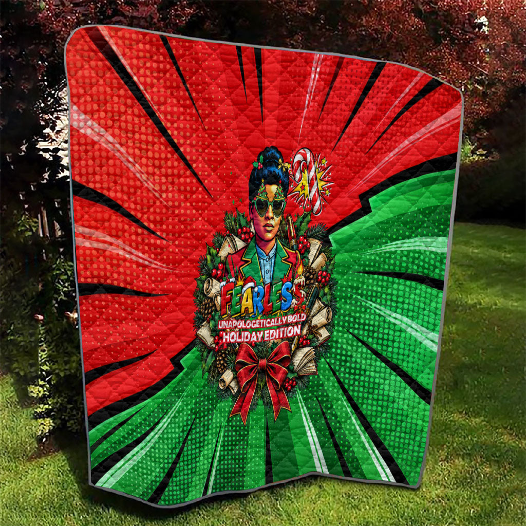 Ida B. Wells Fearless Quilt Festive Pop Art Comic Christmas