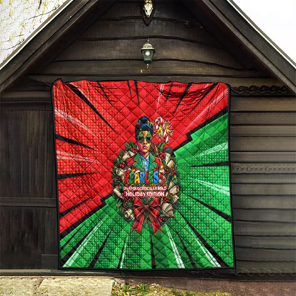Ida B. Wells Fearless Quilt Festive Pop Art Comic Christmas