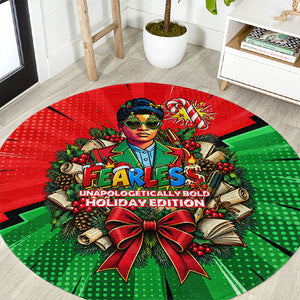 Ida B. Wells Fearless Round Carpet Festive Pop Art Comic Christmas