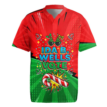 Ida B. Wells Fearless Rugby Jersey Festive Pop Art Comic Christmas