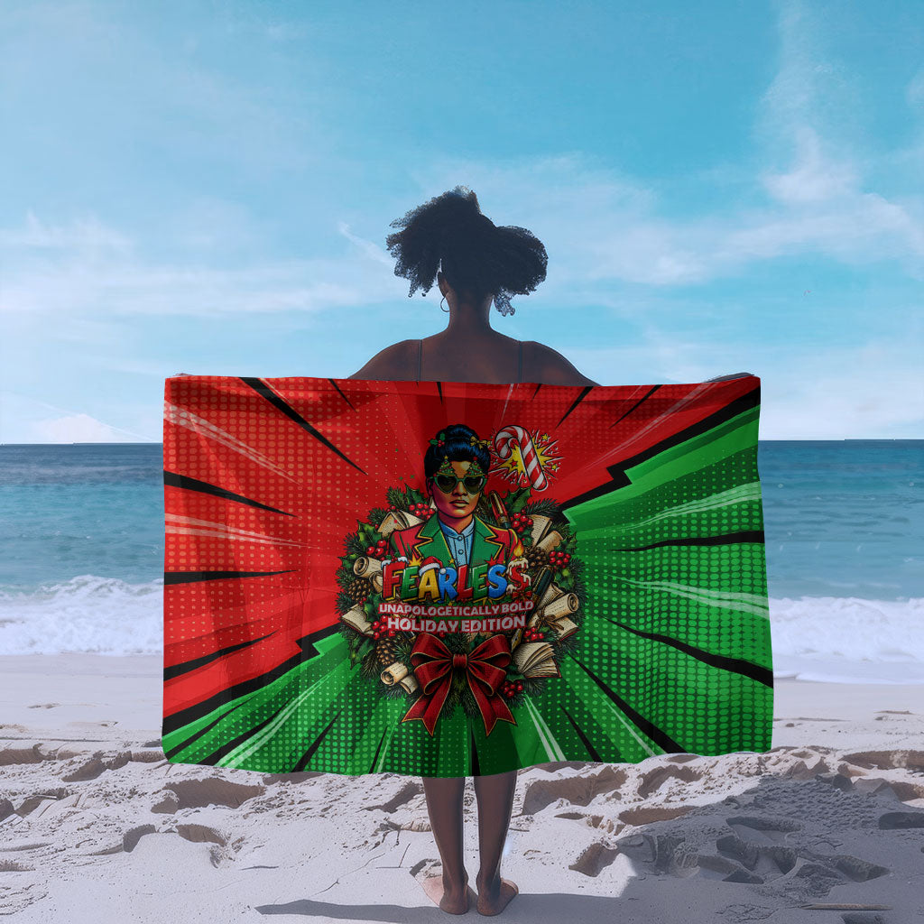Ida B. Wells Fearless Sarong Festive Pop Art Comic Christmas