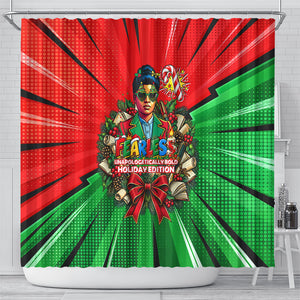 Ida B. Wells Fearless Shower Curtain Festive Pop Art Comic Christmas