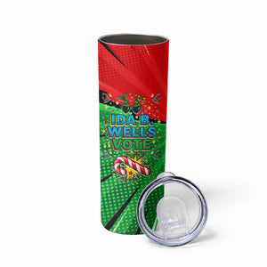 Ida B. Wells Fearless Skinny Tumbler Festive Pop Art Comic Christmas