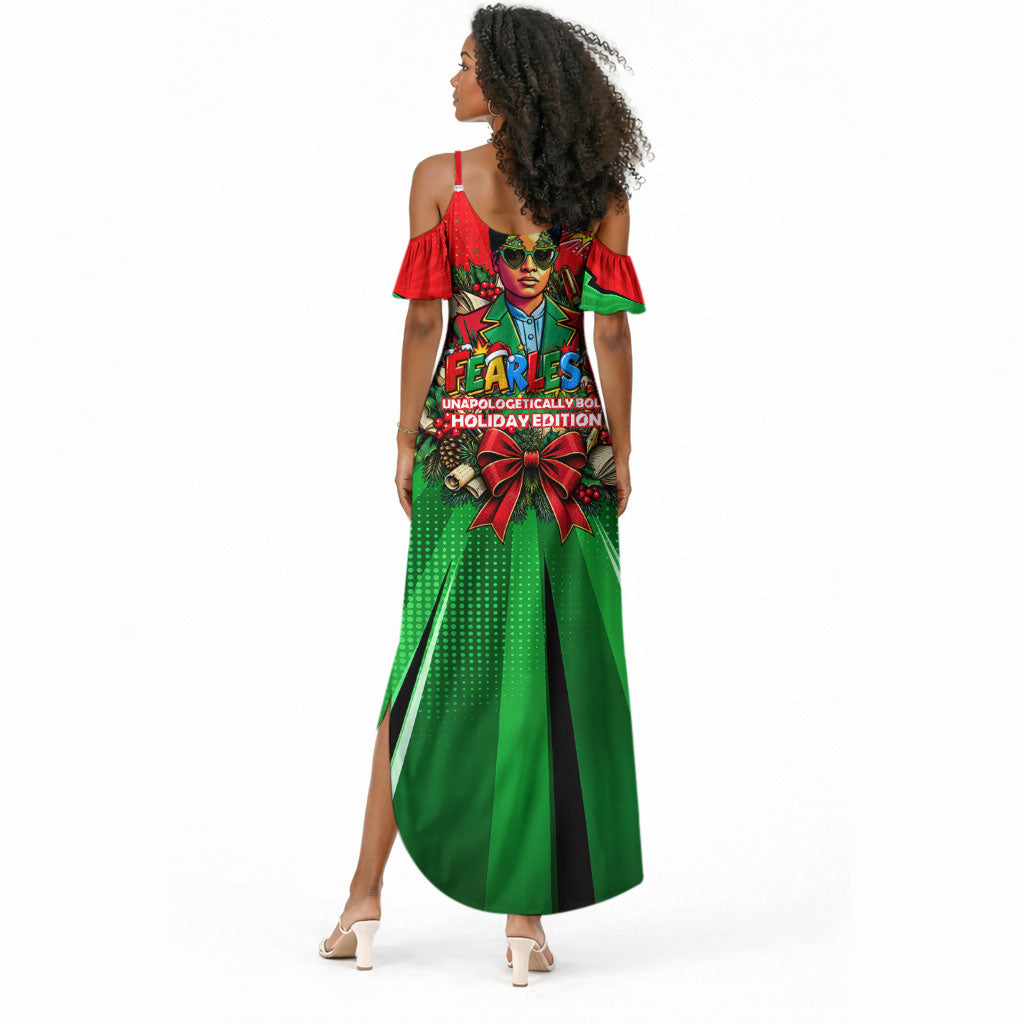 Ida B. Wells Fearless Summer Maxi Dress Festive Pop Art Comic Christmas