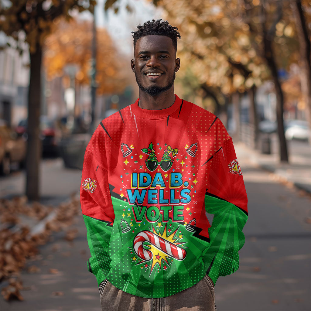 Ida B. Wells Fearless Sweatshirt Festive Pop Art Comic Christmas