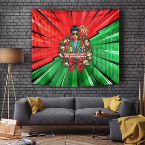 Ida B. Wells Fearless Tapestry Festive Pop Art Comic Christmas
