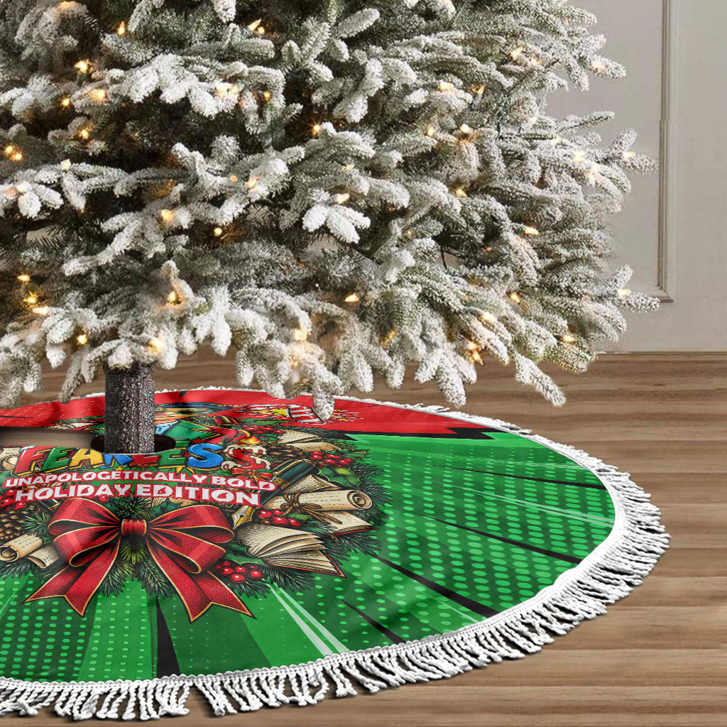 Ida B. Wells Fearless Tree Skirt Festive Pop Art Comic Christmas