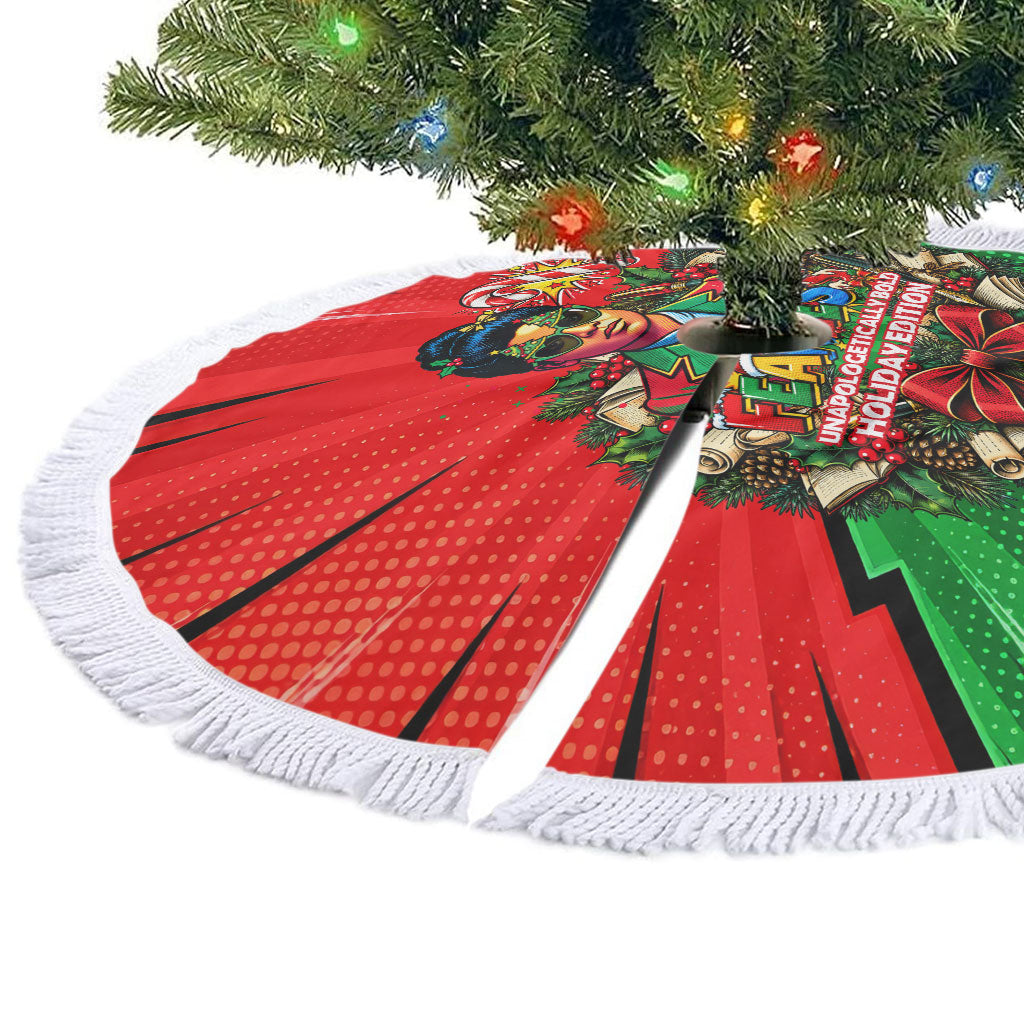 Ida B. Wells Fearless Tree Skirt Festive Pop Art Comic Christmas