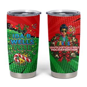 Ida B. Wells Fearless Tumbler Cup Festive Pop Art Comic Christmas