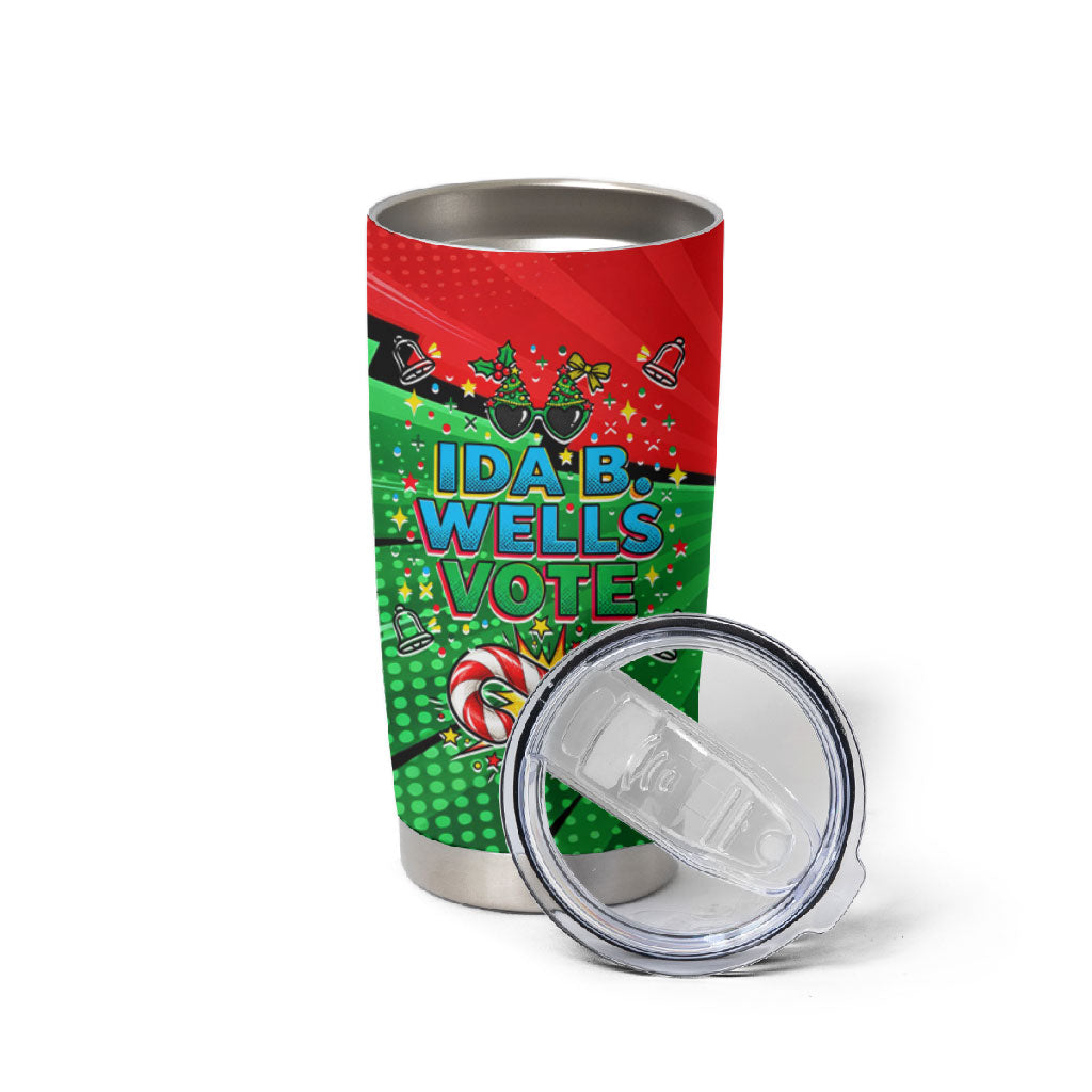 Ida B. Wells Fearless Tumbler Cup Festive Pop Art Comic Christmas
