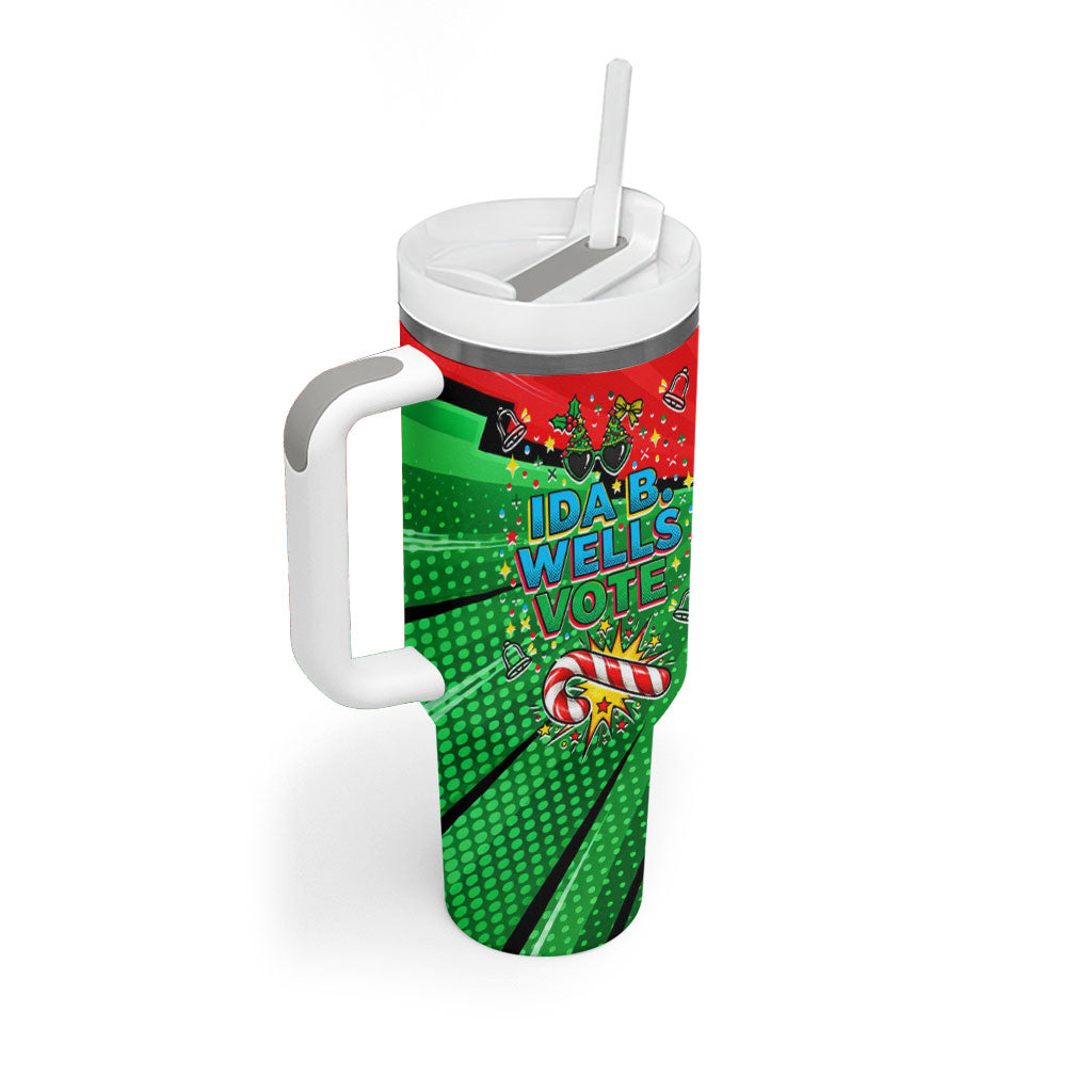 Ida B. Wells Fearless Tumbler With Handle Festive Pop Art Comic Christmas