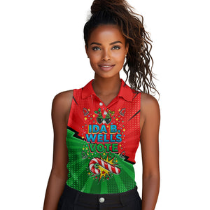 Ida B. Wells Fearless Women Sleeveless Polo Shirt Festive Pop Art Comic Christmas