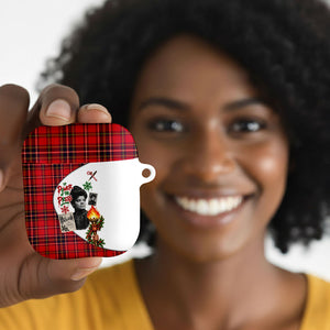 Ida B. Wells Power Of The Press Christmas AirPods Case Vintage Plaid Red Torch Holiday