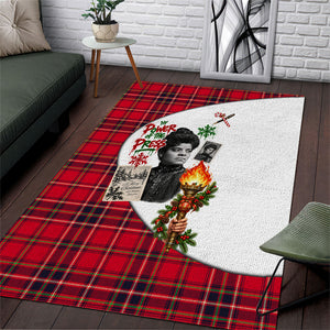 Ida B. Wells Power Of The Press Christmas Area Rug Vintage Plaid Red Torch Holiday