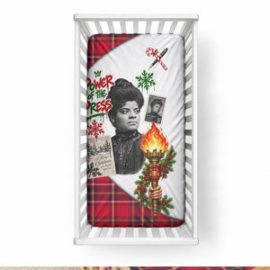Ida B. Wells Power Of The Press Christmas Baby Bed Cover Vintage Plaid Red Torch Holiday