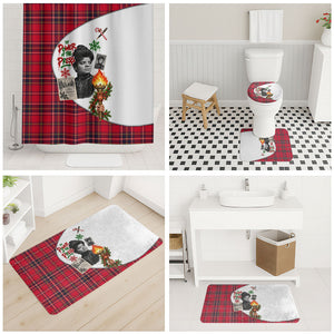 Ida B. Wells Power Of The Press Christmas Bathroom Set Vintage Plaid Red Torch Holiday