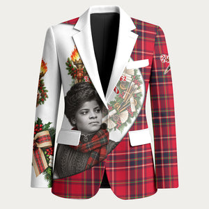 Ida B. Wells Power Of The Press Christmas Blazer Vintage Plaid Red Torch Holiday