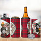 Ida B. Wells Power Of The Press Christmas 4 in 1 Can Cooler Tumbler Vintage Plaid Red Torch Holiday