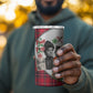 Ida B. Wells Power Of The Press Christmas 4 in 1 Can Cooler Tumbler Vintage Plaid Red Torch Holiday