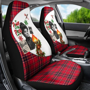 Ida B. Wells Power Of The Press Christmas Car Seat Cover Vintage Plaid Red Torch Holiday
