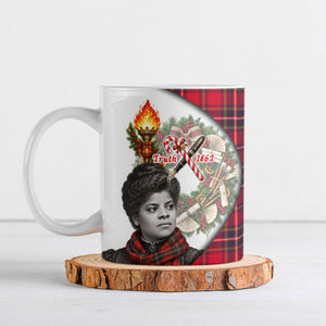 Ida B. Wells Power Of The Press Christmas Ceramic Mug Vintage Plaid Red Torch Holiday