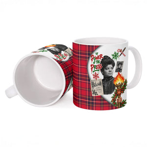 Ida B. Wells Power Of The Press Christmas Ceramic Mug Vintage Plaid Red Torch Holiday
