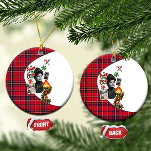 Ida B. Wells Power Of The Press Christmas Ceramic Ornament Vintage Plaid Red Torch Holiday