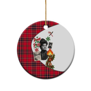 Ida B. Wells Power Of The Press Christmas Ceramic Ornament Vintage Plaid Red Torch Holiday